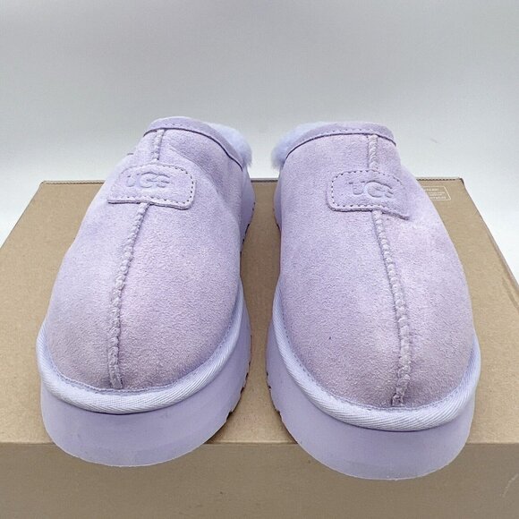 UGG Disquette Genuine Shearling Platform Fur Slide Slipper Sage Blossom Wms US 7 - Picture 4 of 13